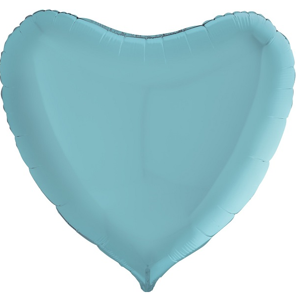 сердце (36''/91 см) голубой пастель (blue) grabo 1 шт.