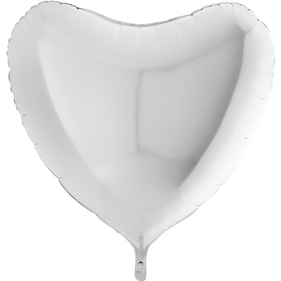 сердце (36''/91 см) белый пастель (white) grabo 1 шт.