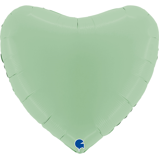сердце (36''/91 см) пастель matte green, grabo 1 шт.