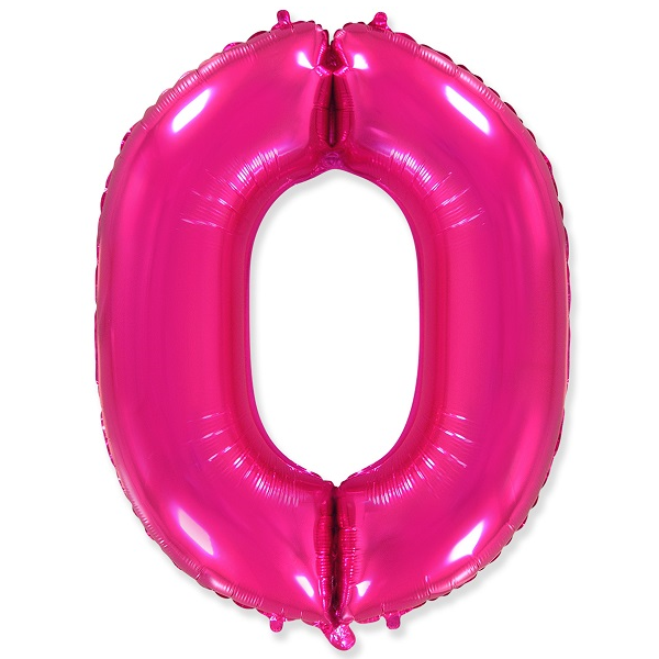 шар (40''/102 см) цифра 0, фуше fm, 1 шт