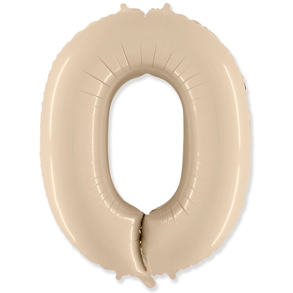 шар (40''/102 см) цифра 0, кремовый, fm, 1 шт