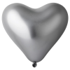 Сердце 12" Хром Shiny Silver, Gemar 25 шт