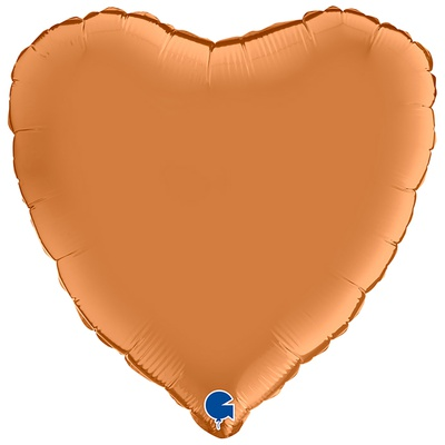 сердце (18''/46 см) сатин карамель, grabo 1 шт.