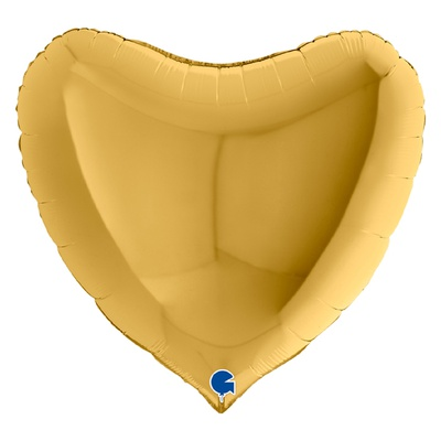 сердце (36''/91 см) золото металлик grabo 1 шт.